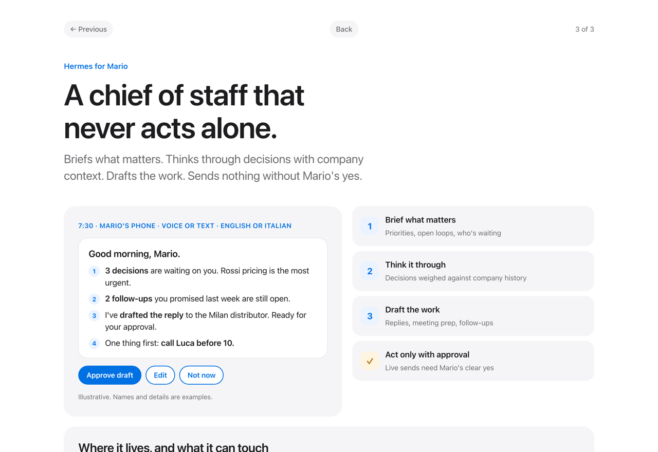 A chief of staff that never acts alone.